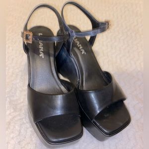 Forever 21 Black Liliana Strappy Platform Heels